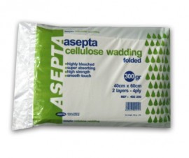 Asepta Cellulose Wadding Folded 300gr Χαρτοβάμβακας Λευκός  (40cm*60cm) 2 Layers - 4ply