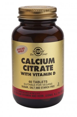 Solgar Calcium Citrate with Vitamin D3 Συμπλήρωμα Διατροφής Ασβεστίου με Βιταμίνη D3 60 Ταμπλέτες