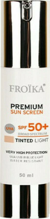 Froika Premium Sun Screen SPF50+ Tinted Light Αντηλιακή Κρέμα Προσώπου με Χρώμα Ανοιχτή Απόχρωση 50ml