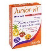 Health Aid Junior-Vit Πολυβιταμινούχο Συμπλήρωμα Διατροφής για Παιδιά με Γεύση Tutti-Frutti 30 Μασώμενες Ταμπλέτες
