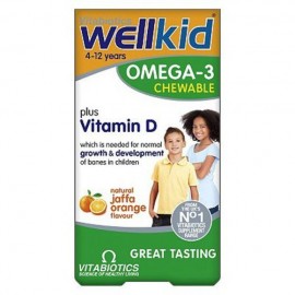 Vitabiotics Wellkid Omega 3 Chewable 4-12 ετών, 60caps (Γεύση πορτοκάλι)
