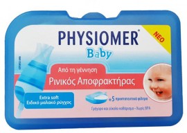 Physiomer Baby Nasal Aspirator Ρινικός Αποφρακτήρας για Βρέφη & 5 Προστατευτικά Φίλτρα