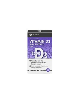 Agan Vitamin D3 2500iu - Συμπλήρωμα Διατροφής Βιταμίνης D, 30 ταμπλέτες