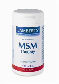 Lamberts MSM 1000mg, Συμπλήρωμα Διατροφής με Οργανικό Θείο για τη Διατήρηση της Φυσιολογικής Λειτουργίας των Αρθρώσεων, 120tabs