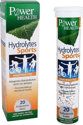 Power Health Hydrolytes Sports Συμπλήρωμα Διατροφής με Ηλεκτρολύτες 20 Αναβράζοντα Δισκία