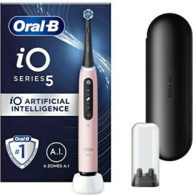 Oral-B IO Series 5 Ηλεκτρική Οδοντόβουρτσα με Αισθητήρα Πίεσης και Θήκη Ταξιδίου Pink