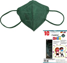 Famex Mask XXS Παιδικές Μάσκες Προστασίας FFP2 NR Πράσινο 10 Τεμάχια σε Κουτί