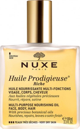Nuxe Huile Prodigieuse Rich Multipurpose Nourishing Oil Ξηρό Λάδι Ενυδάτωσης Για Πρόσωπο - Σώμα - Μαλλιά 100ml Με Sticker  -30% Επί Της Τιμής