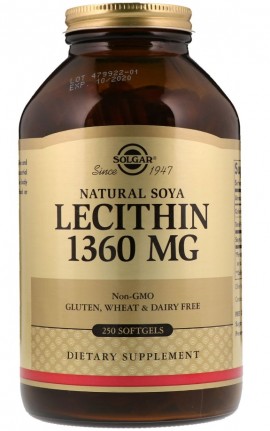 Solgar Soya Lecithin 1360 mg Συμπλήρωμα Διατροφής Λεκιθίνης 250 Μαλακές Κάψουλες