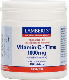Lamberts Vitamin C Time Release 1000mg,  Συμπλήρωμα Διατροφής Βιταμίνης C για Υγιές Ανοσοποιητικό Σύστημα  180tabs