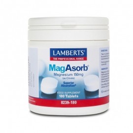 Lamberts Mag Asorb, Συμπλήρωμα Διατροφής για την Ανάπτυξη των Οστών & τη Σωστή Λειτουργία Νευρικού Συστήματος & Μυών - 180 tabs