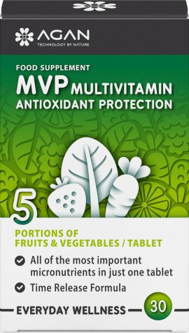 Agan MVP Multivitamin Antioxidant Protection - Πολυβιταμινούχο Συμπλήρωμα Διατροφής Με Αντιοξειδωτική Δράση, 30 ταμπλέτες