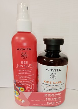Apivita PROMO Bee Sun Safe SPF50 Hydra Kids Lotion Παιδική Αντηλιακή Lotion Για Πρόσωπο - Σώμα 200ml - Gentle Kids Hair Body Wash Παιδικό Σαμπουάν - Αφρόλουτρο 250ml