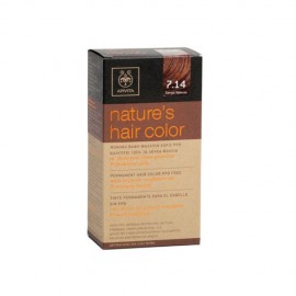 Apivita Natures Hair Color Βαφή Μαλλιών για 100% Κάλυψη Απόχρωση  7.14 Σαντρέ Χάλκινο  50ml