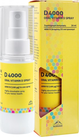 Nordaid D3 4000iu Oral Vitamin Υπογλώσσιο Spray 30ml