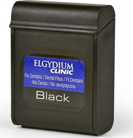 Elgydium Dental Floss Black 50m - Οδοντικό Νήμα Μαύρου Χρώματος Κερωμένο Με Χλωρεξιδίνη