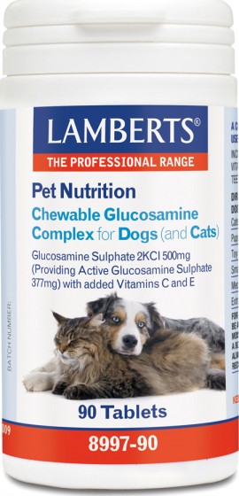 Lamberts Pet Nutrition Chewable Glucosamine Complex for Dogs and Cats 90 ταμπλέτες
