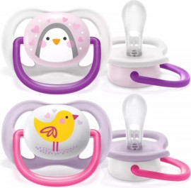Philips Ultra Air Pacifier Σιλικόνης Purple/Pink 0-6m 2τμχ