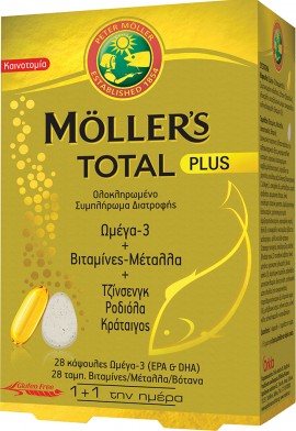 Mollers Total Plus Μουρουνέλαιο Ω3 28 Κάψουλες + 28 Ταμπλέτες