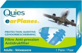 Pharma Q Quies EarPlanes Ωτοασπίδες Σιλικόνης Ειδικές για Αεροπορικά Ταξίδια Χρώμα:Μπλε 1 Ζευγάρι
