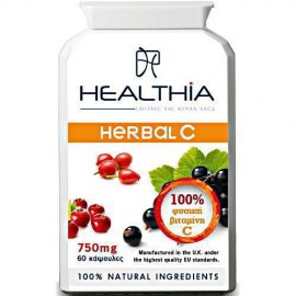 Healthia Herbal C 750mg Βιταμίνης C, 60 φυτικές κάψουλες
