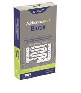 Quest Acidophilus Plus Biotix Συμπλήρωμα Διατροφής με 3 Διαφορετικά Προβιοτικά 30Caps.