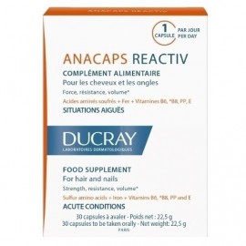 Ducray - Anacaps Reactiv για Μαλλιά & Νύχια, 30caps