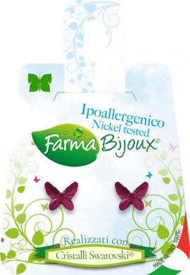 Farma Bijoux Bat Ametista 8mm Υποαλλεργικά Σκουλαρίκια [BE161C33] 1 Ζευγάρι