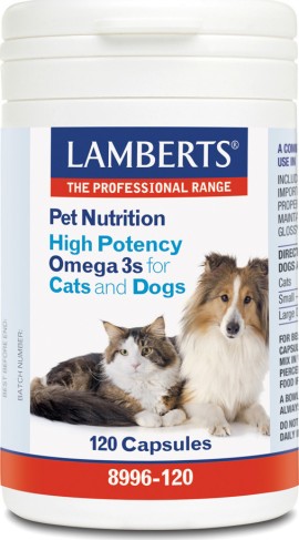 Lamberts Pet Nutrition Omega 3 For Cats & Dogs Συμπλήρωμα Για Το Τρίχωμα Για Σκύλους - Γάτες 120 Κάψουλες [8996-120]
