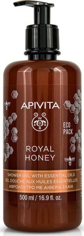 Apivita Royal Honey Shower Gel With Essential Oils 500ml Eco Pack