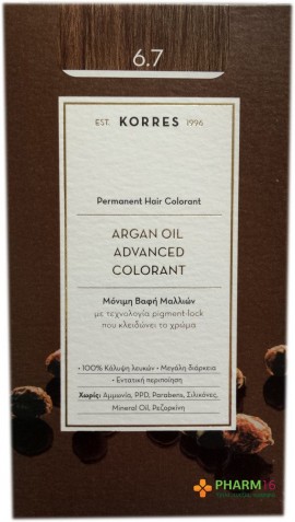 Korres Argan Oil Advanced Colorant Βαφή Μαλλιών  6.7 Κακάο 50ml