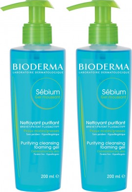 Bioderma Sebium Purifying Cleansing Foaming Gel 2x200ml
