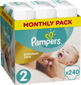 Pampers Premium Care Μέγεθος 2 [4-8kg] Monthly Pack 240 Πάνες
