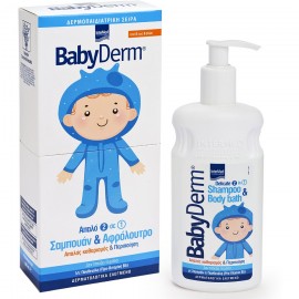 Intermed Babyderm Delicate Shampoo & Body Bath, Απαλό Παιδικό 2 σε 1 Σαμπουάν & Αφρόλουτρο, 300ml