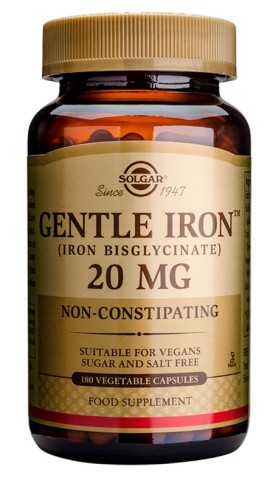 Solgar Gentle Iron 20mg Συμπλήρωμα Διατροφής Σιδήρου 180 Φυτικές Κάψουλες