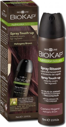 Biokap Nutricolor Delicato Spray Touch-Up Mahogany Brown Εκνέφωμα για την Κάλυψη της Ρίζας, 75ml