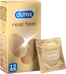 Durex Real Feel Προφυλακτικά από Προηγμένο Υλικό για πιο Φυσική Αίσθηση Κατά την Επαφή, 12τεμ