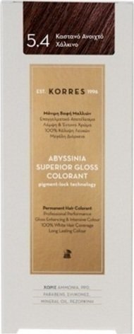 Korres Abyssinia Superior Gloss Colorant Βαφή Μαλλιών 5.4 Καστανό Ανοιχτό Χάλκινο 50ml