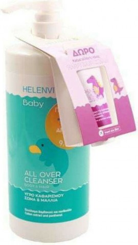Helenvita Promo Baby All Over Cleanser Υγρό Καθαρισμού Σώματος & Μαλλιών 1Lt & Nappy Rash Cream Κρέμα Για Συγκάματα 20gr