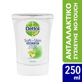 Dettol Recharge Soft On Skin Hard on Dirt No Touch Aloe Vera Ανταλλακτικό Υγρό Κρεμοσάπουνο Αυτόματης Συσκευής 250ml