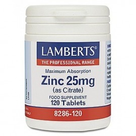 Lamberts Zinc Citrate 25mg Συμπλήρωμα Ψευδάργυρου, 120 tabs [8286-120]