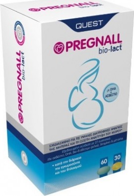 Quest Pregnal Bio Lact Συμπλήρωμα Διατροφής Κατά την Διάρκεια της Εγκυμοσύνης 30 Κάψουλες - 60 Ταμπλέτες