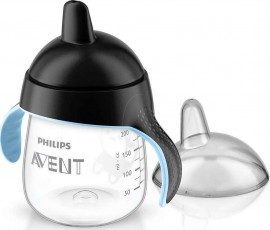 Avent Philips Κύπελλο με στόμιο χωρίς διαρροές, 18m+, Χρώμα ΜΑΥΡΟ, 340ml [SCF755/03]
