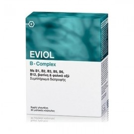 Eviol B-Complex Συμπλήρωμα Συμπλέγματος Βιταμίνης B για τη Φυσιολογική Λειτουργία του Νευρικού Συστήματος, 30 caps