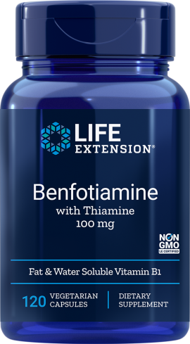 Life Extension Benfotiamine 100mg with Thiamine, 120 vcaps