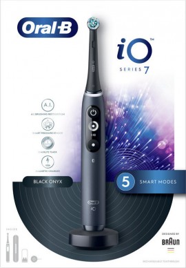 Oral-B IO Series 7 Ηλεκτρική Οδοντόβουρτσα με Χρονομετρητή και Αισθητήρα Πίεσης Black Onyx