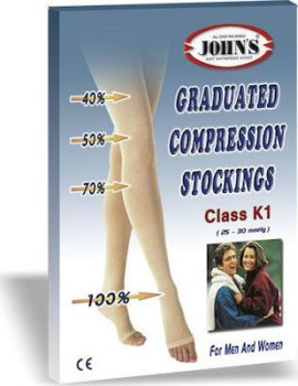 Johns  Κάλτσες φλεβίτιδας κάτω γόνατος CLASS I 25-30mm/Hg 214585 - Μαύρο