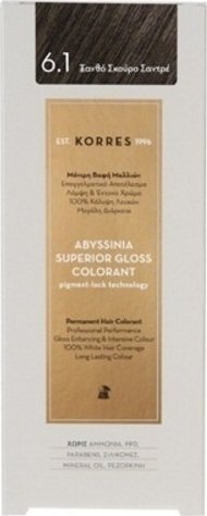Korres Abyssinia Superior Gloss Colorant Βαφή Μαλλιών 6.1 Ξανθό Σκούρο Σαντρέ 50ml