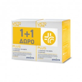 Lactotune Plus PROMO Συμπλήρωμα Διατροφής για την Προστασία του Εντέρου Κατά την Διάρκεια Αντιβίωσης 2x10 Κάψουλες  ΔΩΡΟ 1+1