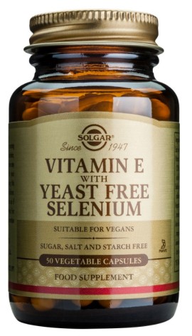 Solgar Vitamin E with Yeast Free Selenium 50 Φυτικές Κάψουλες